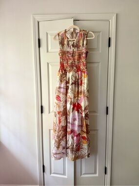 Loretta Caponi size Medium / M Floral Smocked Maxi Gioia Dress